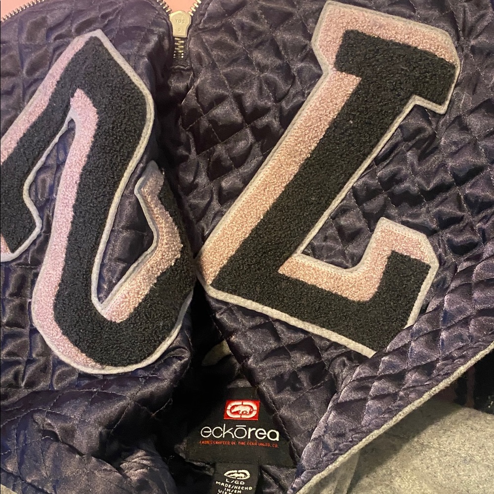 Gray and Pink Varsity Jacket - Picture 3 of 10